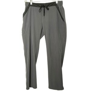Healing Hands Performance Sport Mens Scrub Pants Gray Large Drawstring Cargo‎